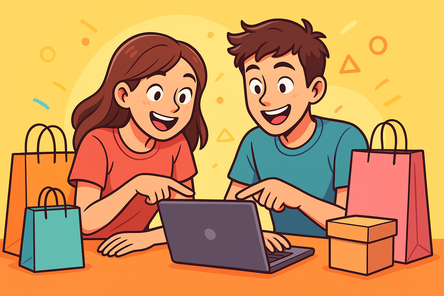 teens doing online shopping